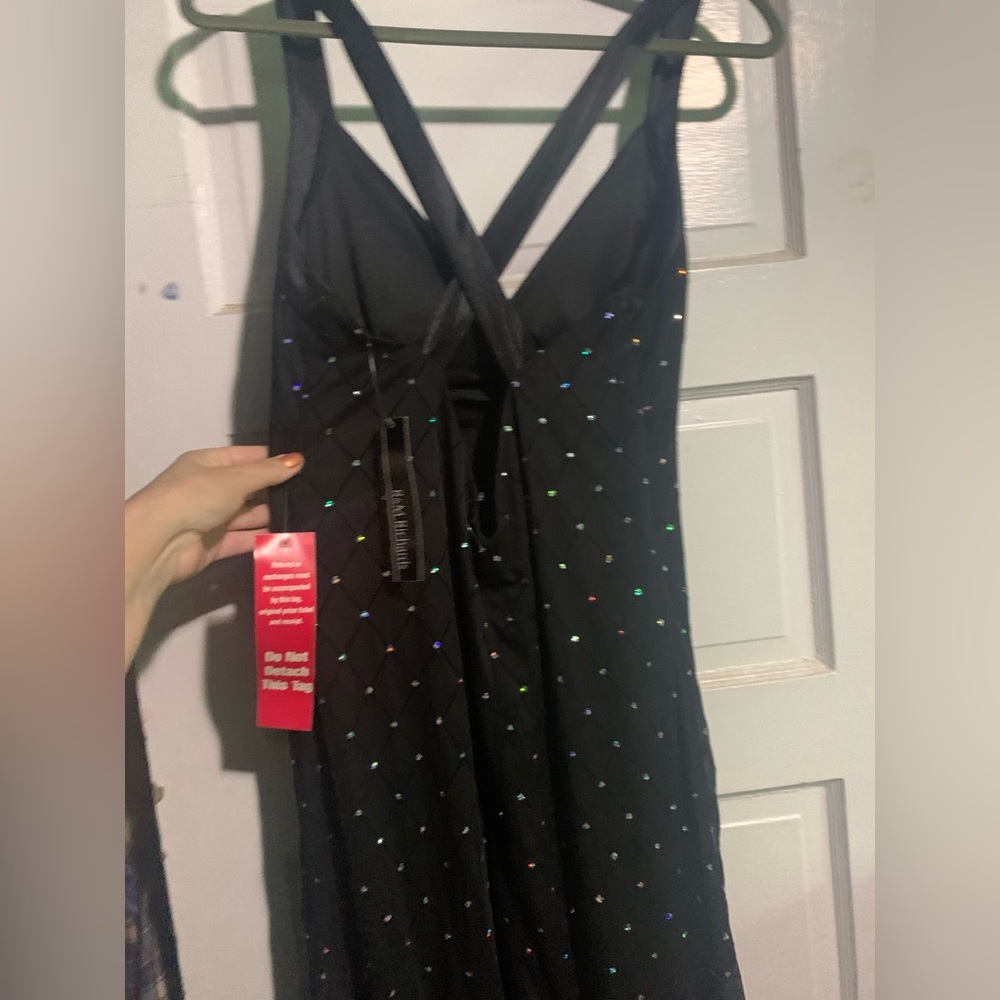 Black Dress with Iridescent Dots